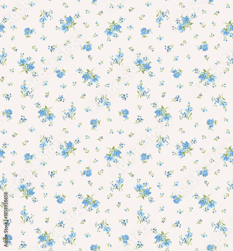 seamless floral pattern with wildfloewrs and leaves for fabric and wallpaper	
