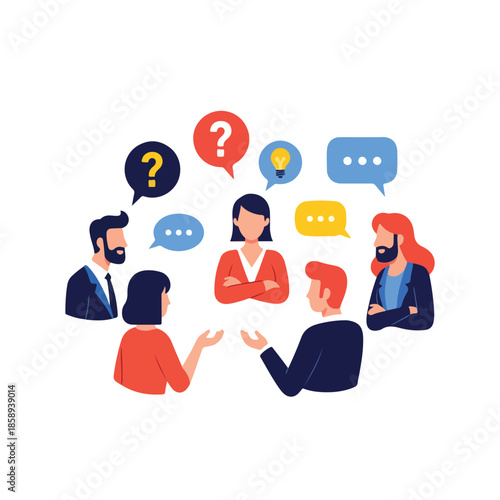 A group of people are having a discussion.