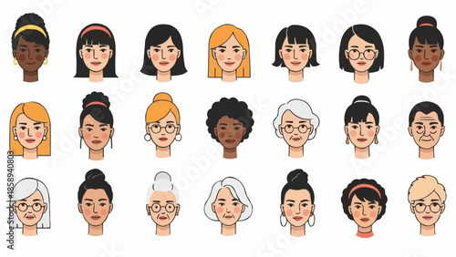 Diverse Women Portraits - A Collection of Unique Faces.