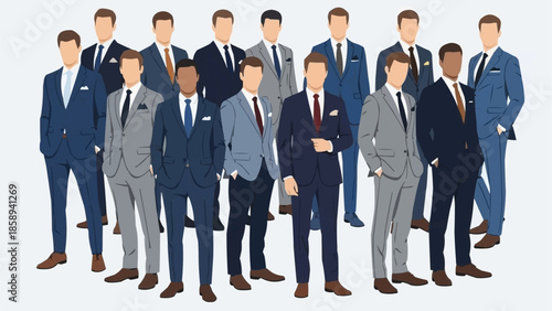 Diverse Group of Men in Suits - A Symbol of Unity and Professionalism.