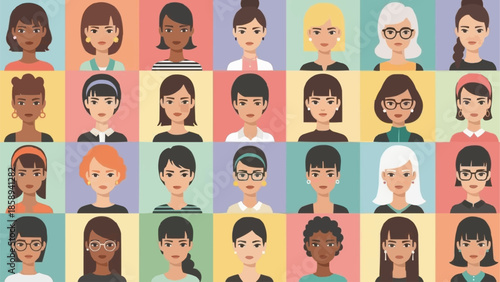 Diverse Women Portraits - A Collection of Unique Female Faces.