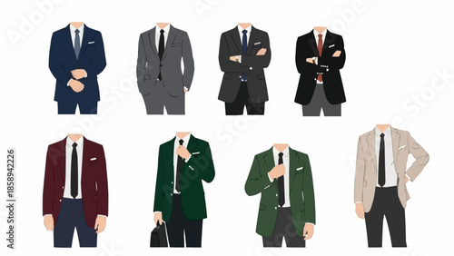 Diverse Suit Collection - A Stylish Array of Formal Attire.