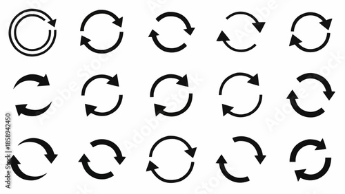 Set of Circular Arrows for Refresh and Reload Icons.