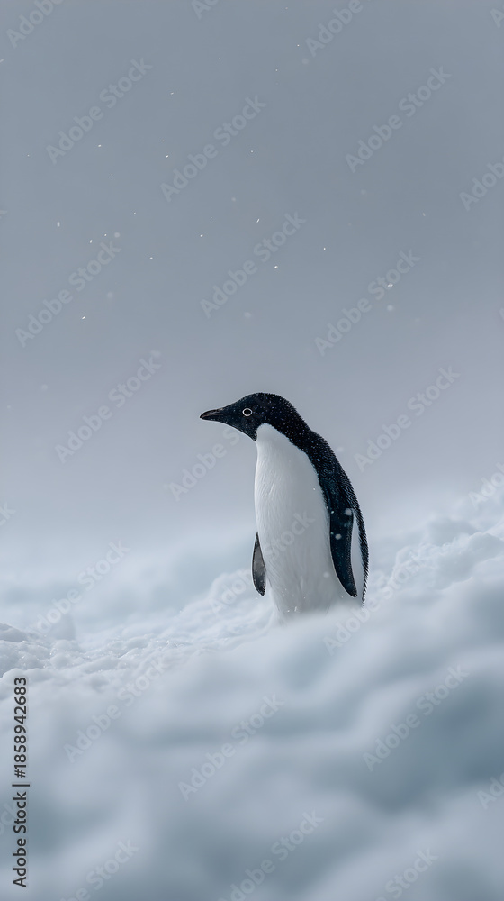Obraz premium Wild Penguin in Natural Antarctic Habitat