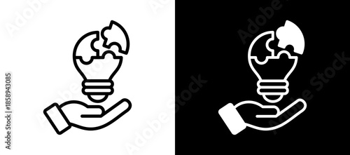 Problem Solving Skills whiteblack icon