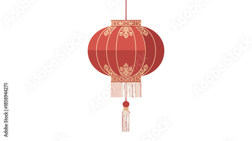 A beautiful red lantern hanging, perfect for celebrations and cultural events.