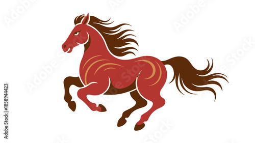 A dynamic illustration of a horse in motion, showcasing its strength.