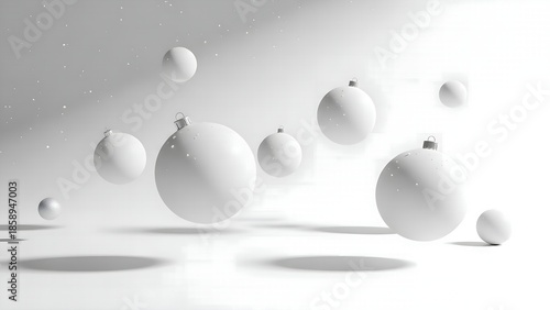 Minimal White Christmas Ornament Shadow Play