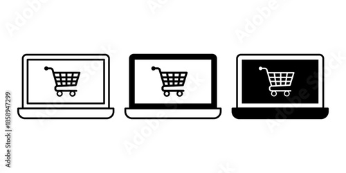 Online Shopping Black Icon Bundle for Digital Store