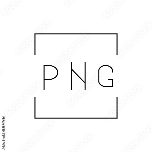 Clean minimalist PNG logo design with modern typography inside a square bracket frame, vector graphic for digital media and branding.