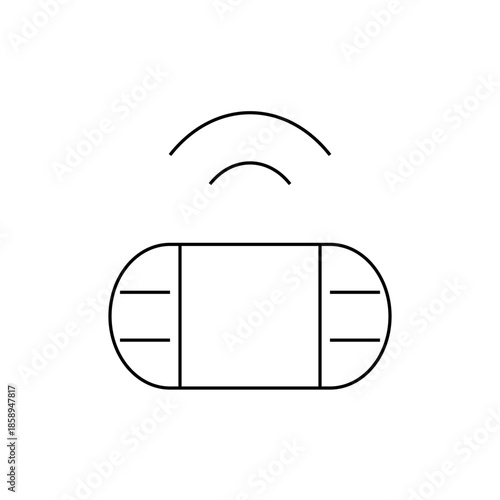 Portable Speaker Broadcasting Wireless Audio Signal, Modern Design Icon for Music and Sound Technology