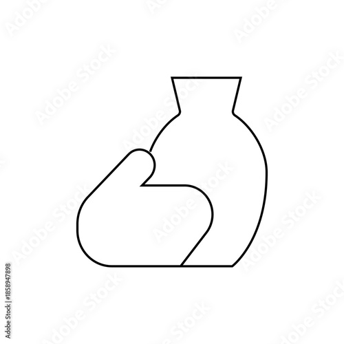 Ceramic artist's hands shaping a vase on a pottery wheel, creating traditional earthenware in a studio setting