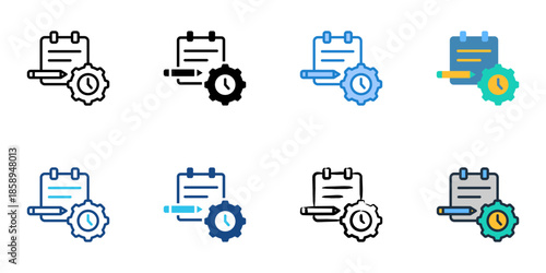 Project icons set multiple style collection. Editable stroke 
