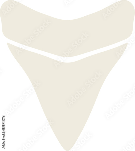 Minimalist Flat Design Shark Tooth Pale Yellow Sand Color Element