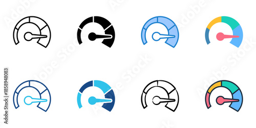 Optimization icons set multiple style collection. Editable stroke 

