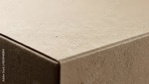 Close-up of a textured brown cardboard box edge