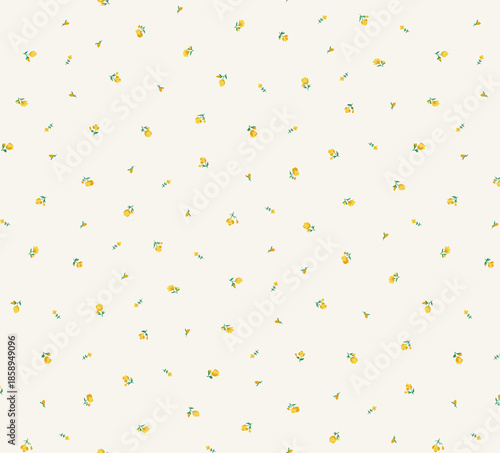 Watercolor Flowers Seamless Pattern Pattern on Light Background

