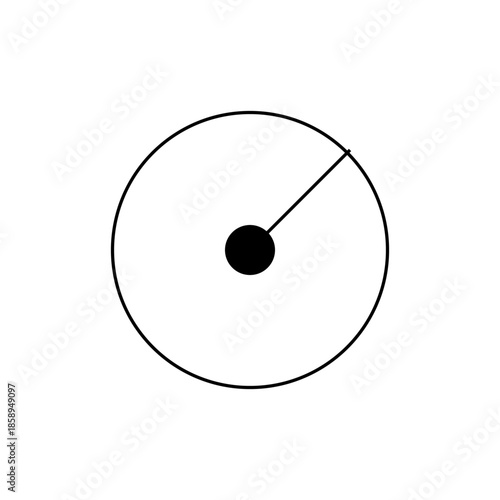 Simple Geometric Circle with Central Dot and Radius Line Indicating Measurement, Clean Vector Illustration for Science, Math, and Design Concepts