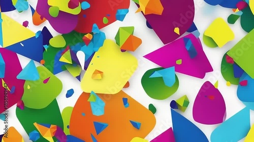 Colorful Geometric Shapes on White Background