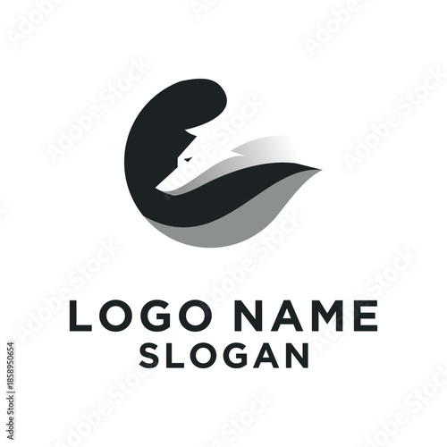 beautiful black fox vector logo