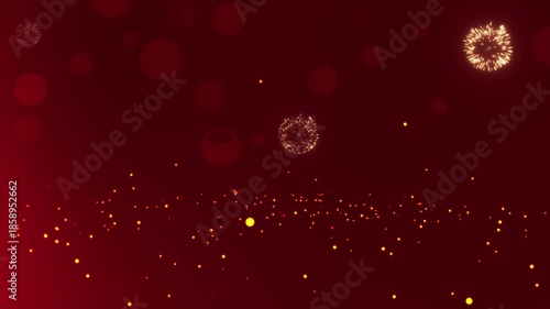 chinese new year 2026 background with dark red combine gold background, firework effect, ice particle. perfect for overlay design whit chinese new year event