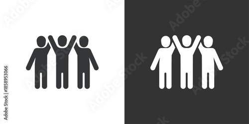 Shared Victory Celebration icon. Solid glyph series icon