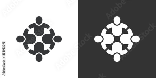 Solid Team Unity icon. Solid glyph series icon
