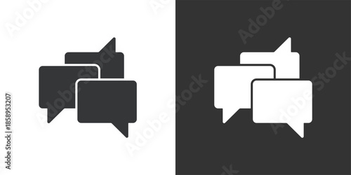 Multi-Channel Message Discussion icon. Solid glyph series icon