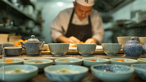 The Blur chef is responsible for making the restaurant's distinctive porcelain tea cups and serves customers straight from the kitchen counter.