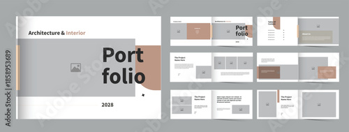 Creative portfolio template architecture or interior design portfolio layout 
