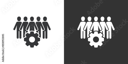 Operational Workforce icon. Solid glyph series icon