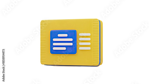 3D Icon of a Book with Bullet Points