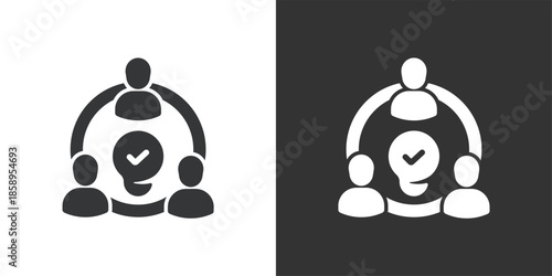 Team Idea Collaboration icon. Solid glyph series icon