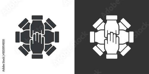 Unity and Teamwork icon. Solid glyph series icon