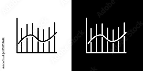 Modern Data Analysis Chart Icon with Bar and Line Graph, Visualizing Business Performance, Market Trends, and Statistical Growth for Digital Dashboards and Reports