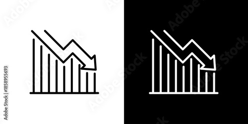 Bar graph icon showing a downward trend, symbolizing economic decline or business failure