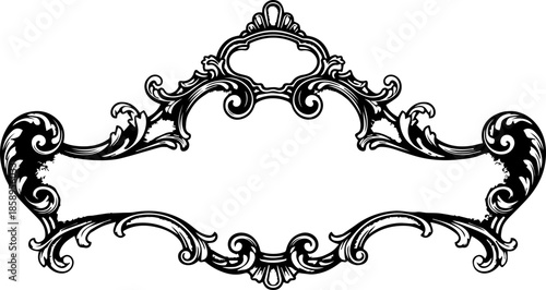Elaborate Vintage Style Scroll Frame with Ornate Filigree and Classical Decorative Flourishes