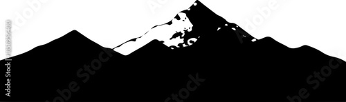 Stunning mountain range silhouette, perfect for outdoor adventure brands and nature-inspired designs, capturing the majesty and serenity of the peaks