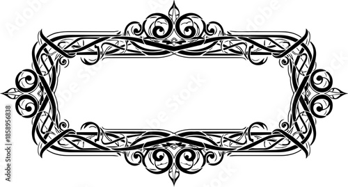 Elegant ornamental vector frame for invitations, announcements, or creative projects, beautiful decorative border with vintage flair, perfect for adding style