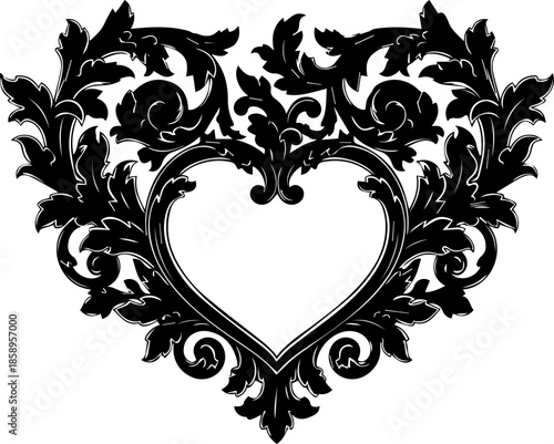 Ornate Baroque Heart Frame