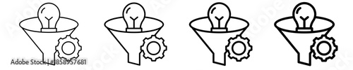 Innovation Funnel  Icon Set Different Style Collection