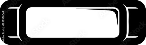 Rounded Black Capsule Frame with Stylized White Inner Detailing for Modern Interface Design