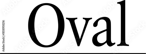 Simple Minimalist Typography Oval Text with Underline, Clean Black Text on White Background Graphic