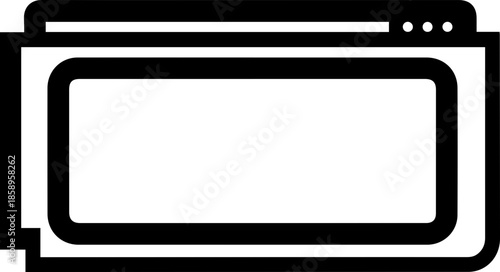 Modern Web Browser Window Icon with Placeholder Area, Minimalist UI Design Element for Web Apps
