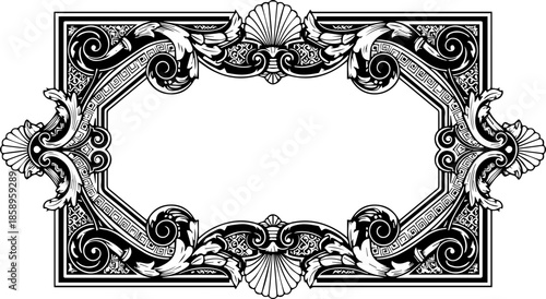 Elegant ornate frame with classic details, perfect for invitations, certificates, or vintage designs, add a touch of timeless sophistication to your project