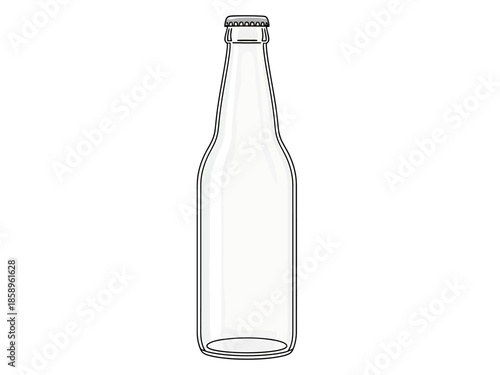 Clear Glass Beverage Container with Metal Cap Isolated Object
