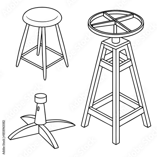 Three unique stool designs