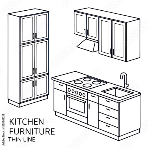 Modern kitchen furniture set