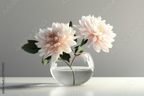 Wallpaper Mural The serene backdrop of a light gray wall complements the floral arrangement. Torontodigital.ca