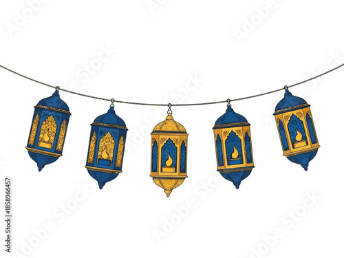 Decorative Lanterns Garland Celebrating Festivals and Cultural Traditions with Festive Lights
